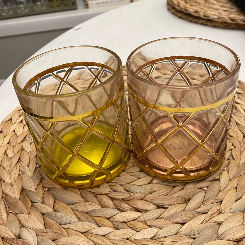 Vintage ALTUZARRA 18K Gold/Rose Gold Lattice Lowball Cocktail Glass Whiskey - 2